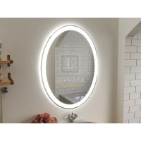 Овальное зеркало в ванную комнату с подсветкой Амелия 60х90 см